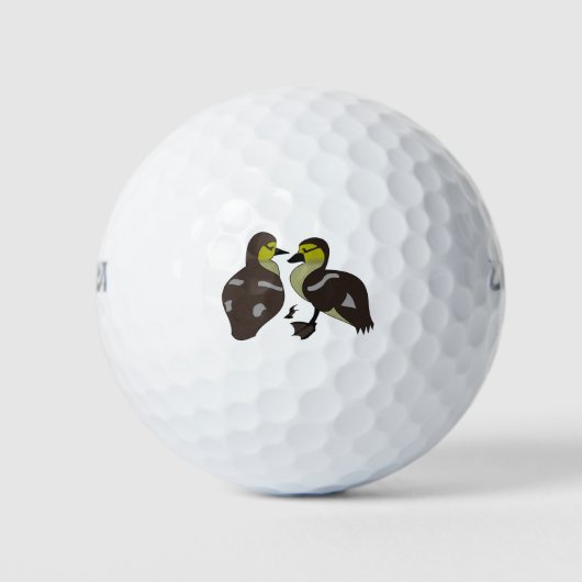 Schattige Twin Baby Ducking Huddling Cartoon Golfballen (Voorkant)