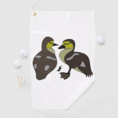 Schattige Twin Baby Ducking Huddling Cartoon Golfhanddoek (Insitu)