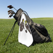 Schattige Twin Baby Ducking Huddling Cartoon Golfhanddoek (Groen)