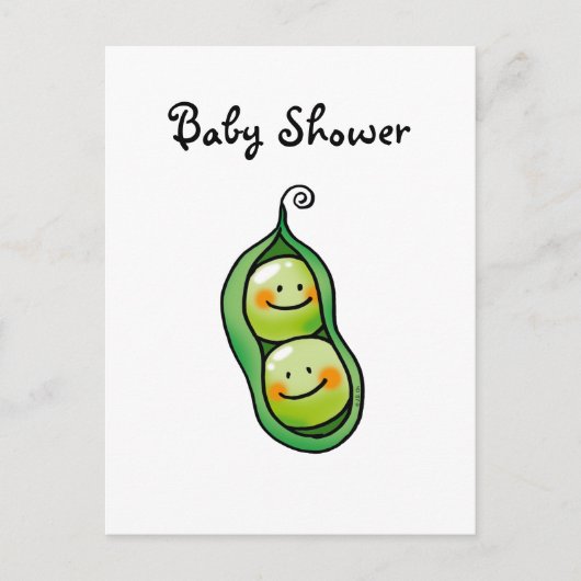 Schattige Twin Baby shower Nodig Briefkaart uit (Voorkant)