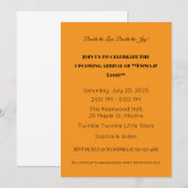 Schattige Twin Baby shower Uitnodiging (Voorkant / Achterkant)