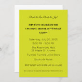 Schattige Twin Baby shower Uitnodiging (Voorkant / Achterkant)