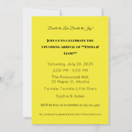 Schattige Twin Baby shower Uitnodiging