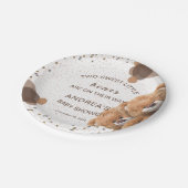 Schattige Twin Beren Baby shower Papier Borden Papieren Bordje (Gekanteld)
