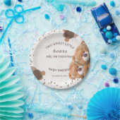 Schattige Twin Beren Baby shower Papieren Bordje (Feest)