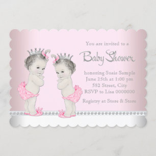 Schattige Twin Girl Baby shower Kaart