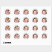 Schattige Twin Meisje's Baby shower Waterverf Tedd Ronde Sticker (Vel)