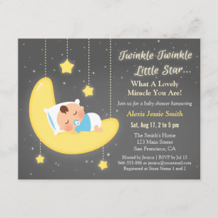 Schattige Twinkle Twinkle Little Star Baby Shower Kaart