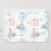 Schattige Twins Boy Girl Elephant Baby shower per Kaart (Achterkant)
