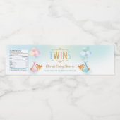 Schattige Twins Jongen Meisje Teddy Bear Baby show Waterfles Etiket (Enkel label)