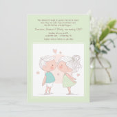 Schattige Twins-uitnodiging Kaart (Staand voorkant)