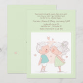 Schattige Twins-uitnodiging Kaart (Voorkant / Achterkant)