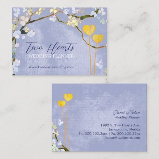 Schattige Two Hearts Wedding Planner Visitekaartje (Voorkant / Achterkant)