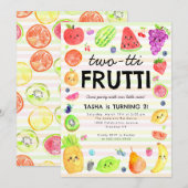 Schattige TWO-tti Frutti Zomerfruit 2e Verjaardag Kaart (Voorkant / Achterkant)