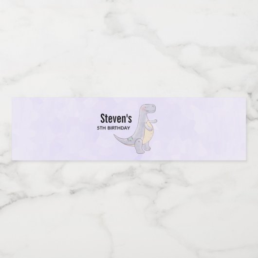 Schattige Tyrannosaurus Rex Dinosaurus Speelgoed V Waterfles Etiket (Enkel label)