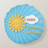 Schattige U bent mijn zonneschijn Gepersonaliseerd Rond Kussen (Achterkant)