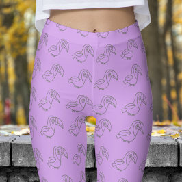 Schattige Ube Toucan vogelpatroon Leggings