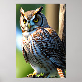 Schattige uil | AI Art Poster (Voorkant)