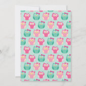 Schattige Uil Baby shower Roze Vogelmeisje Kaart (Achterkant)