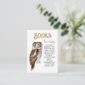 Schattige Uil Boek Aanvraag Baby shower Informatiekaartje (Staand voorkant)