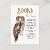 Schattige Uil Boek Aanvraag Baby shower Informatiekaartje (Voorkant)