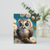 schattige uil briefkaart (Staand voorkant)