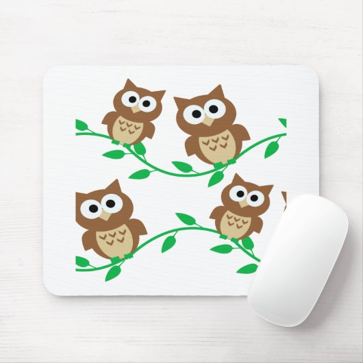 schattige uil cartoon muismat (Met muis)
