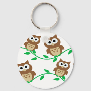 schattige uil cartoon sleutelhanger