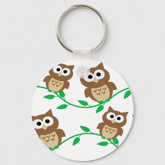 schattige uil cartoon sleutelhanger (Voorkant)