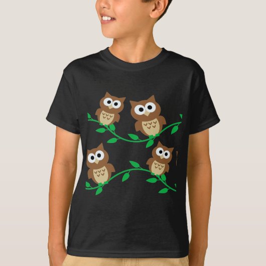 schattige uil cartoon t-shirt (Voorkant)