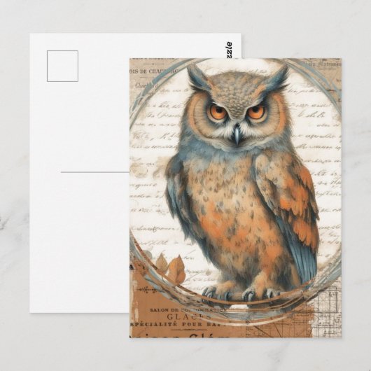 Schattige Uil Collage Briefkaart (Voorkant / Achterkant)