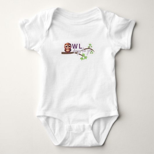Schattige Uil Design Bodysuit voor Baby (Voorkant)