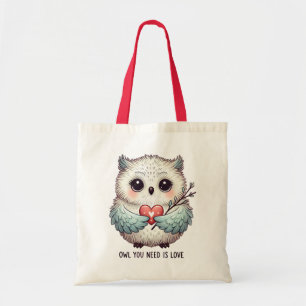 Schattige uil die je nodig hebt is Love Canvas tas