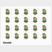 Schattige Uil Elf Kerstmis Ronde Sticker (Vel)