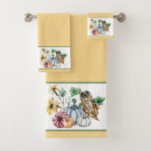 Schattige uil en herfstpompoenen bad handdoek (Insitu)