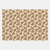 schattige uil en vogelpatroon inpakpapier vel (Voorkant 3)