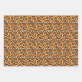 schattige uil en vogelpatroon inpakpapier vel (Voorkant)