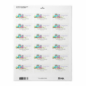 Schattige Uil Familie Meisje Baby shower Adresetik Etiket (Full Sheet)