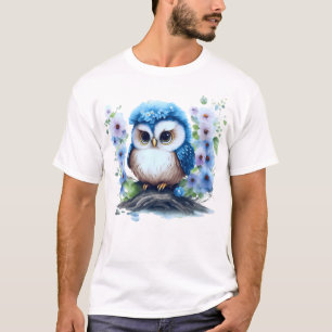 Schattige Uil geniet van zijn natuurlijke omgeving T-shirt