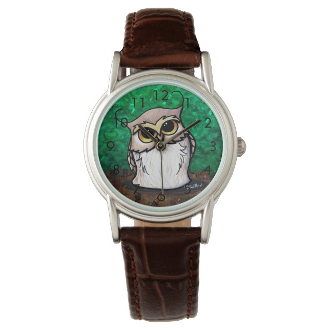 Schattige Uil Horloge (Voorkant)