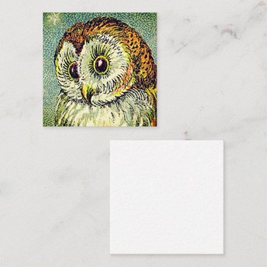  schattige uil illustratie notitiekaartje (Voorkant / Achterkant)