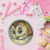  schattige uil illustratie papieren bordje (Feest)