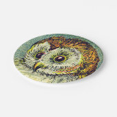 schattige uil illustratie papieren bordje (Gekanteld)