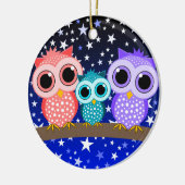 schattige uil keramisch ornament (Links)