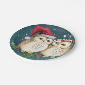 Schattige Uil Kerst Papier Borden Servies Papieren Bordje (Gekanteld)
