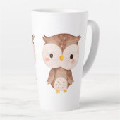 Schattige uil latte mok (Rechterhoek)