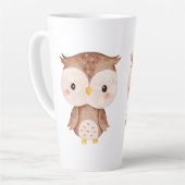 Schattige uil latte mok (Linkerhoek)