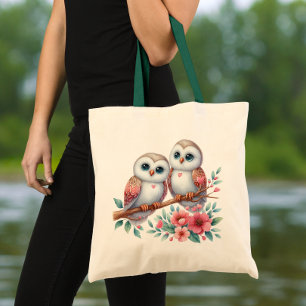 Schattige Uil Liefde Bos Natuur Liefhebber Trouwen Tote Bag