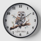 schattige uil liefhebbers tekst toevoegen Klok (Voorkant)