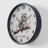 schattige uil liefhebbers tekst toevoegen Klok (Hoek)